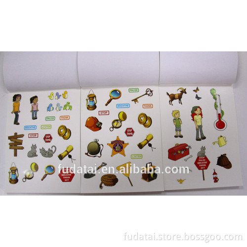 FDT custom art paper cartoon adhesive label perfect binding sticker book